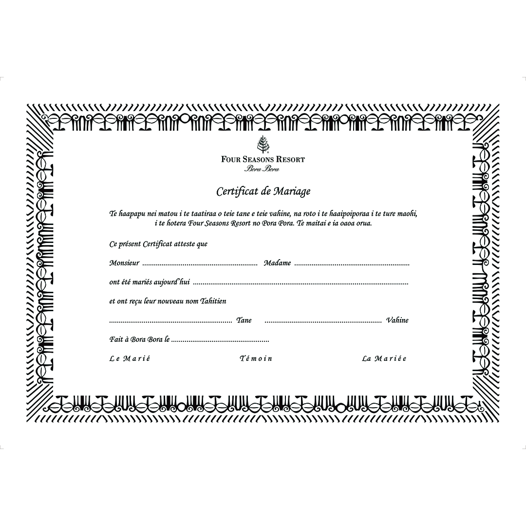 Certificat de Mariage