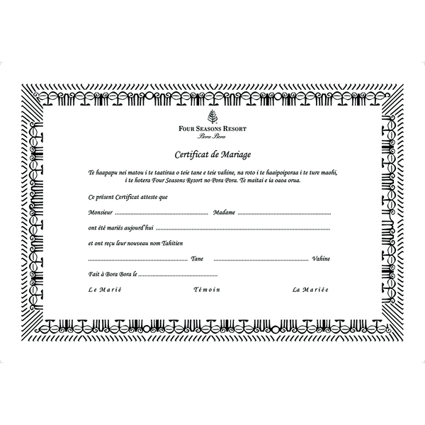 Certificat de Mariage
